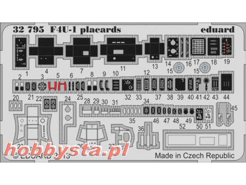 F4U-1 placards 1/32 - Tamiya - image 1