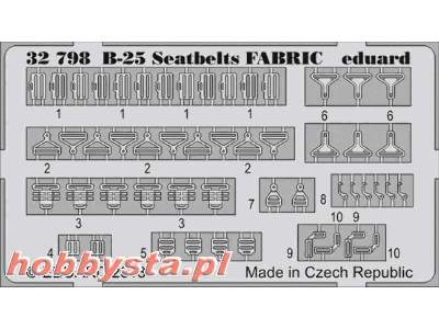 B-25 seatbelts FABRIC 1/32 - Hk Models - image 1