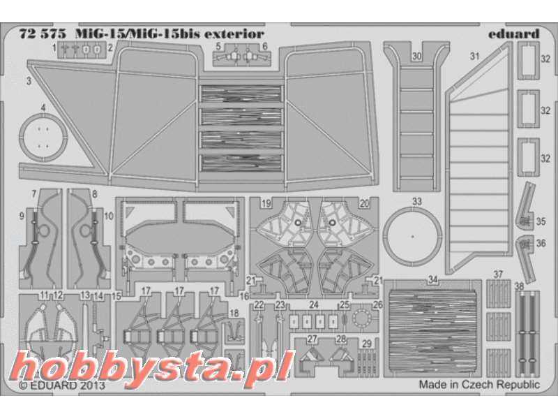 MiG-15/ MiG-15bis exterior 1/72 - Eduard - image 1