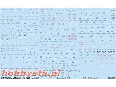 MiG-21 stencils Russian 1/48 - Eduard - image 1