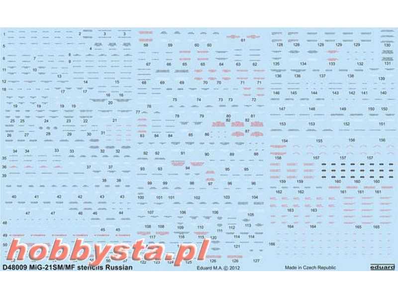 MiG-21 stencils Russian 1/48 - Eduard - image 1