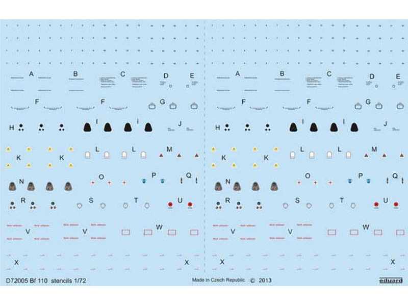 Bf 110 stencils 1/72 - image 1