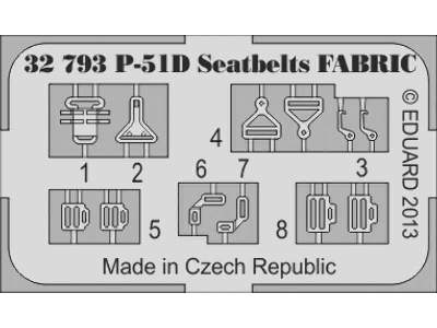 P-51D seatbelts FABRIC 1/32 - Tamiya - image 1