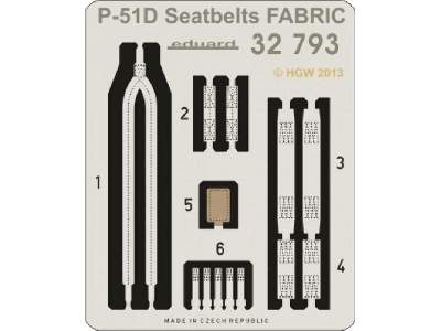 P-51D seatbelts FABRIC 1/32 - Tamiya - image 3