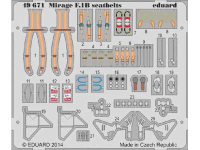 Mirage F.1B seatbelts 1/48 - Kitty Hawk - image 1