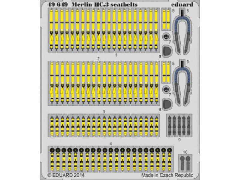 Merlin HC.3 seatbelts 1/48 - Airfix - image 1