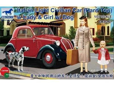 Fiat 500 Topolino Civilian Car (Hard Top) w Lady & Girl & Dog - image 1