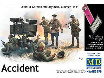 Accident. Soviet & German military men, summer 1941 - image 1
