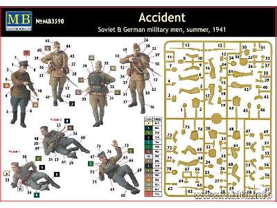 Accident. Soviet & German military men, summer 1941 - image 3