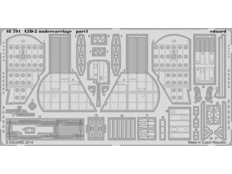 A3D-2 undercarriage 1/48 - Trumpeter - image 1