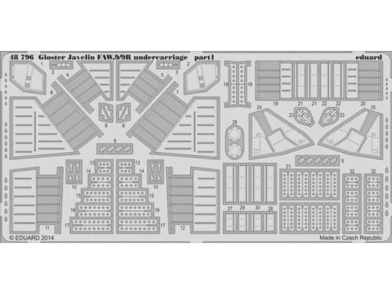 Gloster Javelin FAW.9/9R undercarriage 1/48 - Airfix - image 1