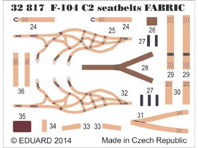 F-104 C2 seatbelts SUPER FABRIC 1/32 - Italeri - image 1