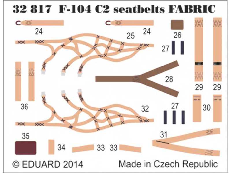 F-104 C2 seatbelts SUPER FABRIC 1/32 - Italeri - image 1