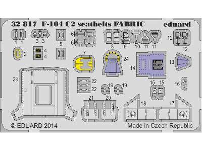 F-104 C2 seatbelts SUPER FABRIC 1/32 - Italeri - image 3