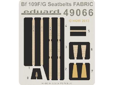 Bf 109F/ G seatbelts FABRIC 1/48 - Eduard - image 2
