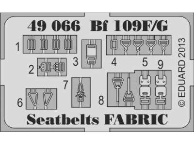 Bf 109F/ G seatbelts FABRIC 1/48 - Eduard - image 3