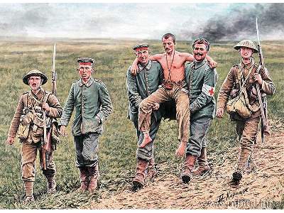 British and German soldiers, Somme Battle, 1916 - image 1