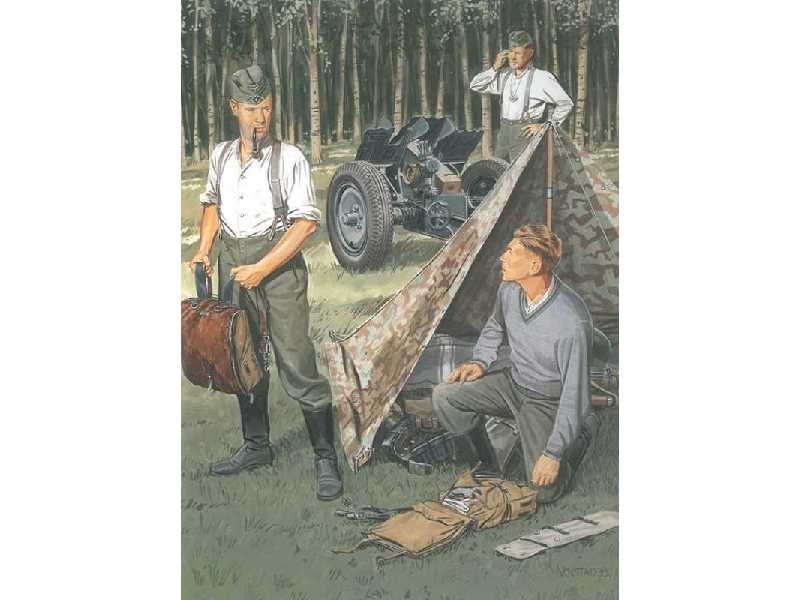 German Wehrmacht Bivouac (3 Figures Set with Zeltbahn) - image 1