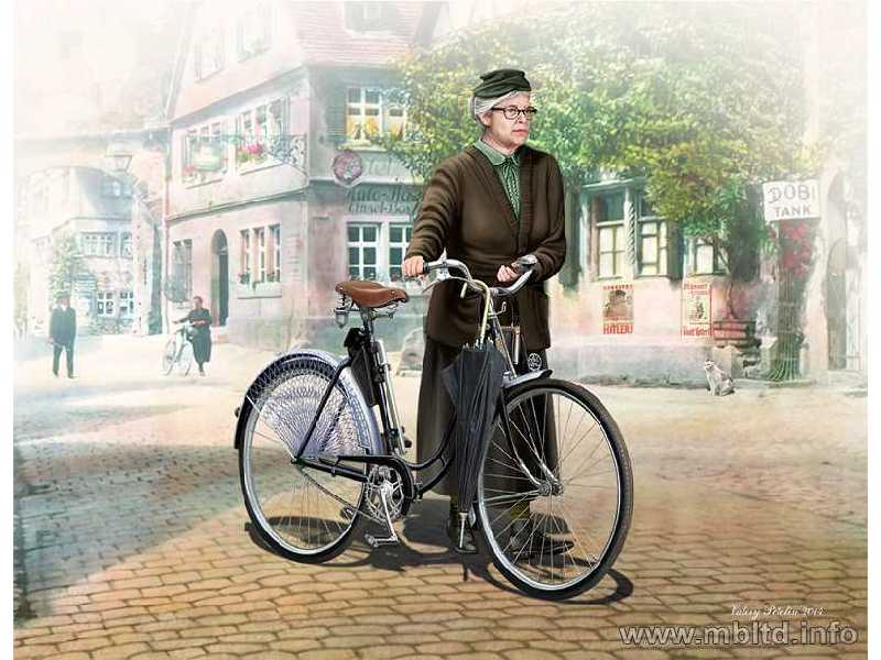 Frau Muller. Woman & Women's Bicycle, Europe, WWII Era - image 1