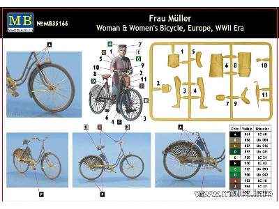 Europe WWII Era kit 1/35 Woman & Womens Bicycle Master Box 35166 Frau Muller 