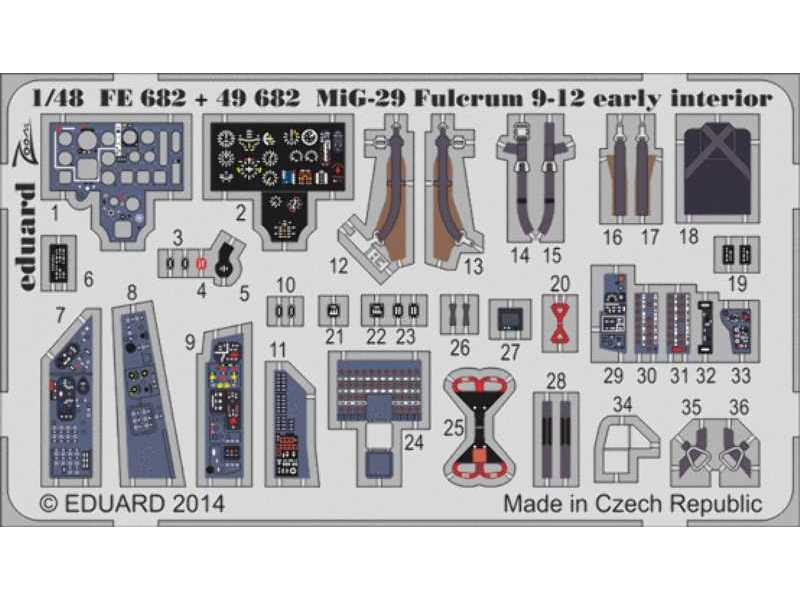 MiG-29 Fulcrum 9-12 early interior S. A. 1/48 - Gwh - image 1 MiG-29 Fulcrum 9-12 early interior S. A. 1/48 - Gwh - image 1