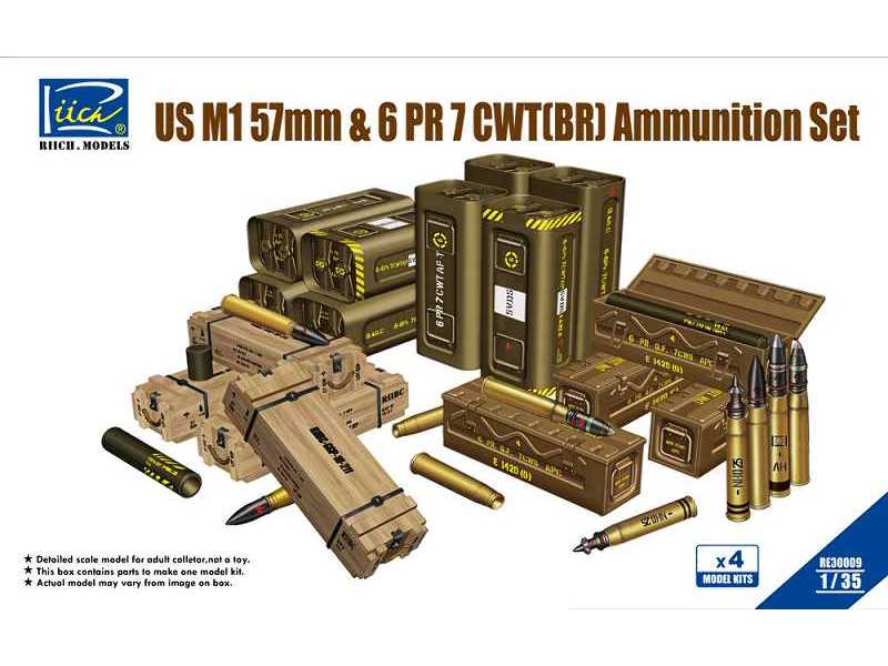 US M1 57mm & 6PR 7cwt (BR) Ammunition Set (Model kits x4) - image 1