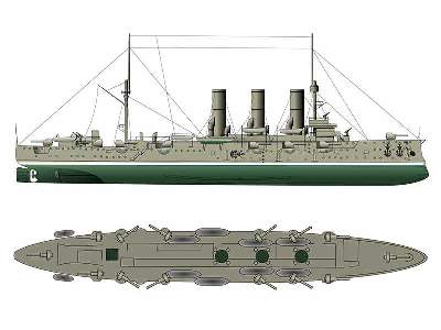 Aurora Russian Navy protected cruiser (1:400) - image 5