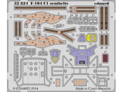 F-104 C1 seatbelts 1/32 - Italeri - image 1