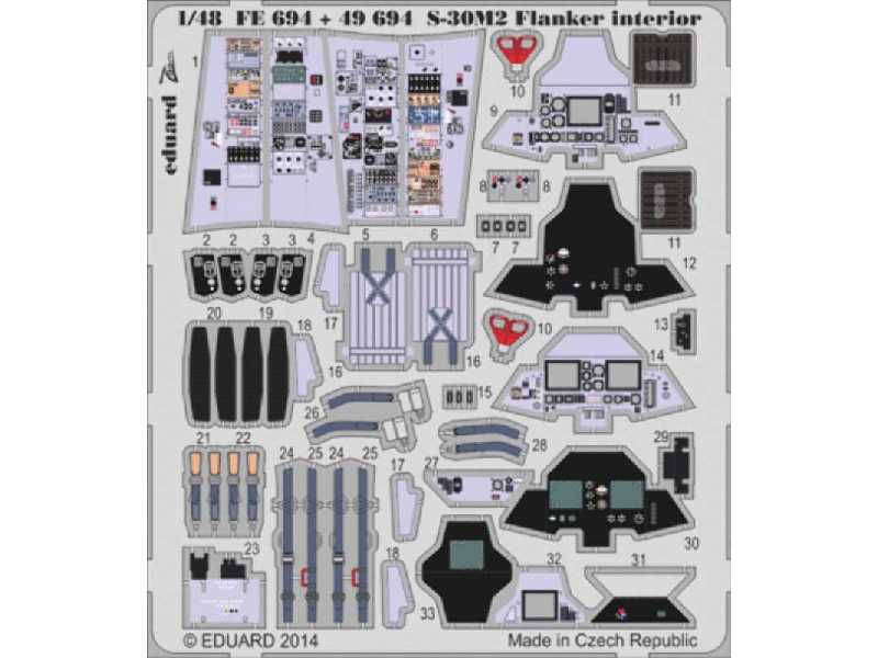 S-30M-2 Flanker interior S. A. 1/48 - Academy Minicraft - image 1