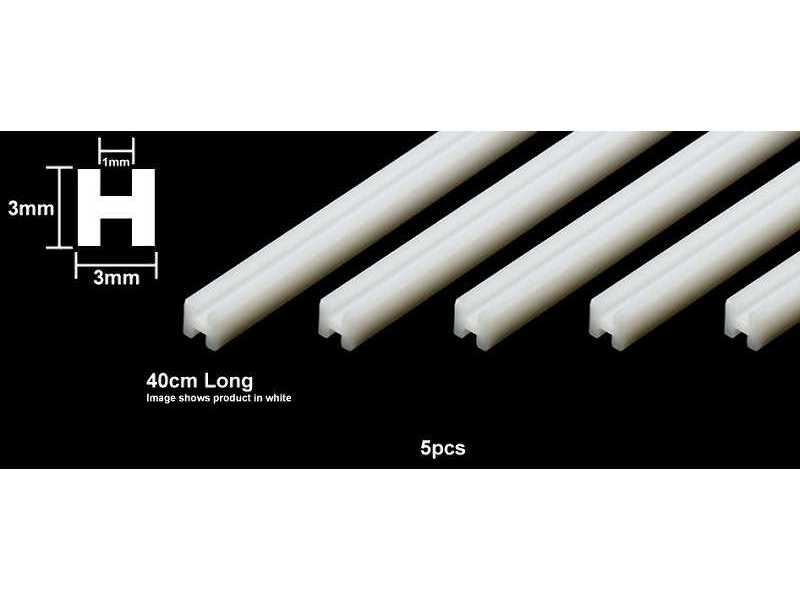 Plastic Beam 3mm H-Shaped - clear - 5 pcs. - image 1