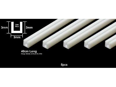Plastic Beam 3mm U-Shaped - clear - 5 pcs. - image 1