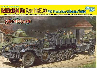 Sd.Kfz.10/4 fur 2cm FlaK 30, 1940 Production w/Ammo Trailer - image 1