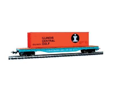 Flat car with container Illinois Central Gulf - image 1