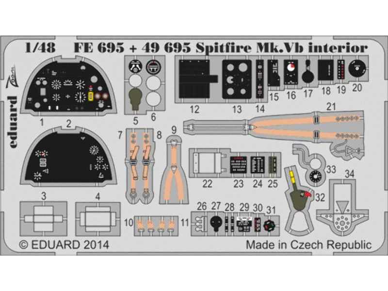 Spitfire Mk. Vb interior S. A. 1/48 - Airfix - image 1