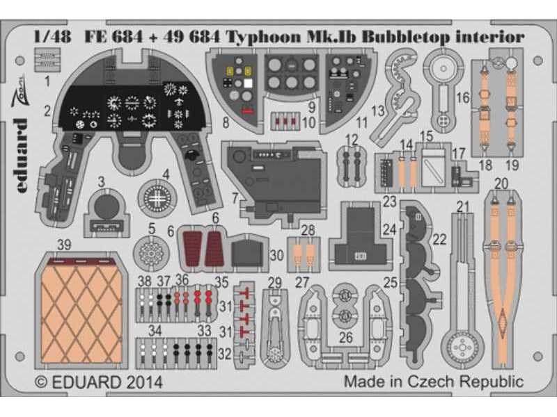 Typhoon Mk. Ib Bubbletop interior S. A. 1/48 - Italeri - image 1