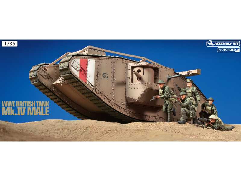 Wwi British Male Tank 1/100 Diecast Model Finished Tank 