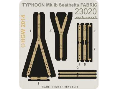 Typhoon Mk. Ib seatbelts FABRIC 1/24 - Airfix - image 2