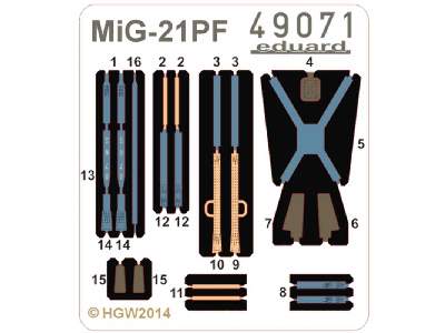 MiG-21PF seatbelts FABRIC 1/48 - Eduard - image 2