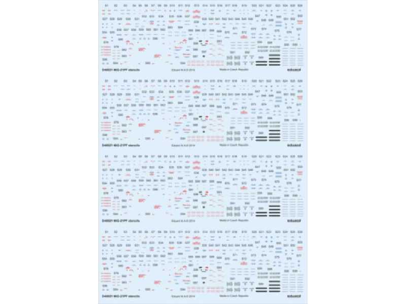 MiG-21PF stencils 1/48 - Eduard - image 1