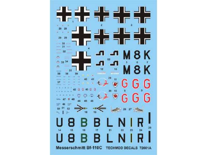 Decals - Messerschmitt Bf 110C - image 1