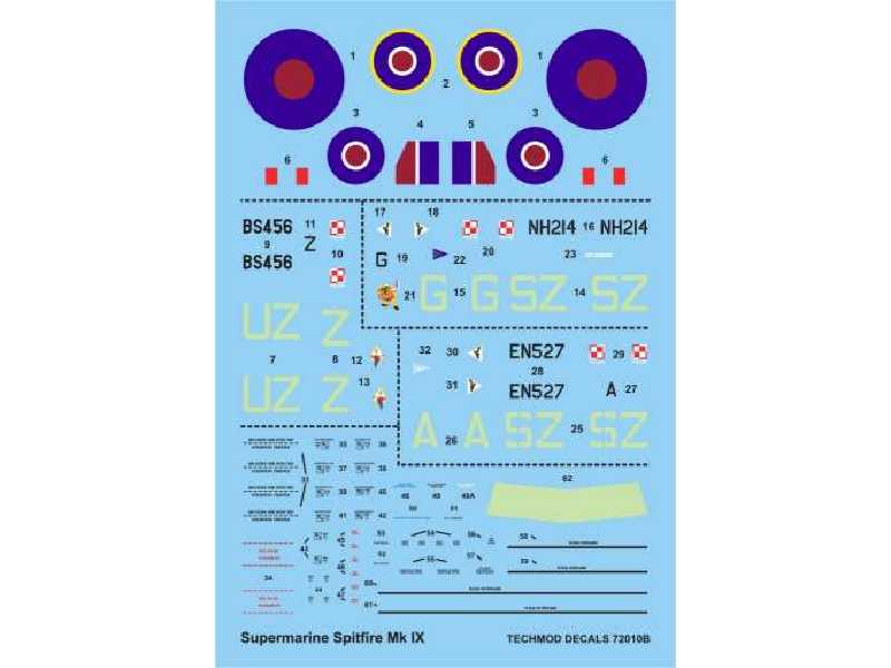 Decals - Supermarine Spitfire Mk.IX - image 1 Decals - Supermarine Spitfire Mk.IX - image 1