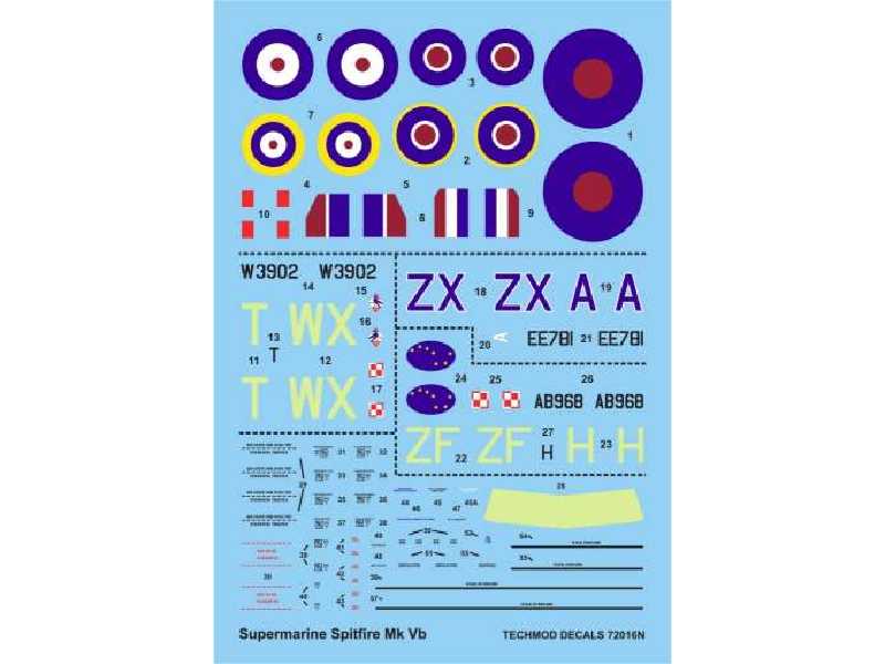Decals - Supermarine Spitfire Mk VB - image 1 Decals - Supermarine Spitfire Mk VB - image 1
