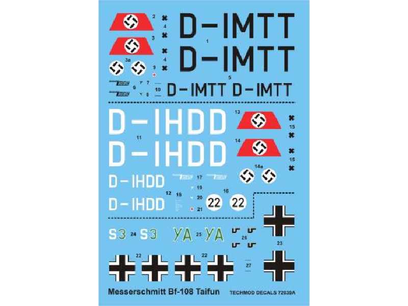 Decals - Messerschmitt Bf 108 Taifun - image 1