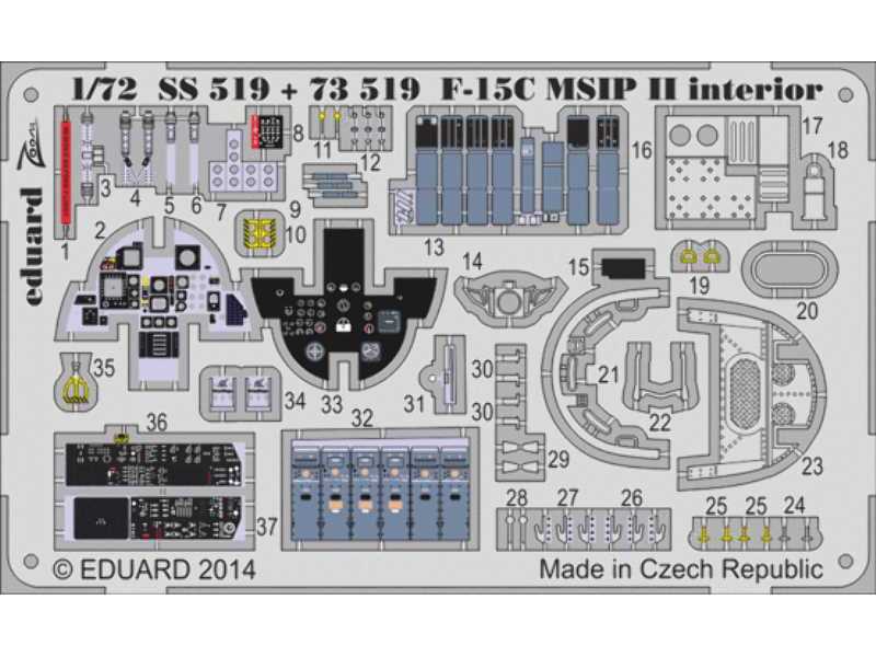 F-15C MSIP II interior S. A. 1/72 - Academy Minicraft - image 1