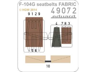 F-104G seatbelts FABRIC 1/48 - Eduard - image 1