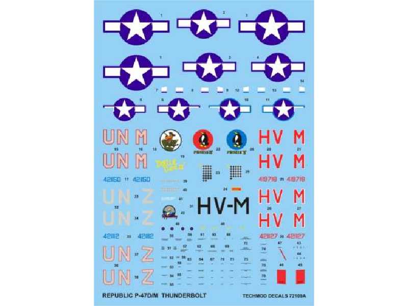 Decals - Republic P-47D/M Thunderbolt - image 1 Decals - Republic P-47D/M Thunderbolt - image 1