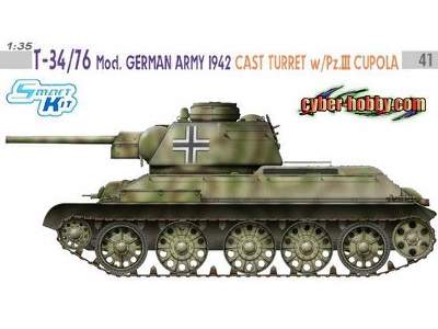 T-34/76 Mod. German Army 1942 Cast Turret w/ Pz III Cupola - image 1