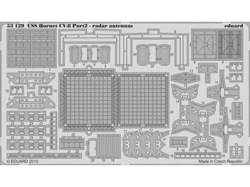 USS Hornet CV-8 part 2 - radar antennas 1/200 - Merit - image 1