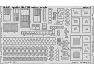 Spitfire Mk. VIII surface panels 1/48 - Eduard - image 1