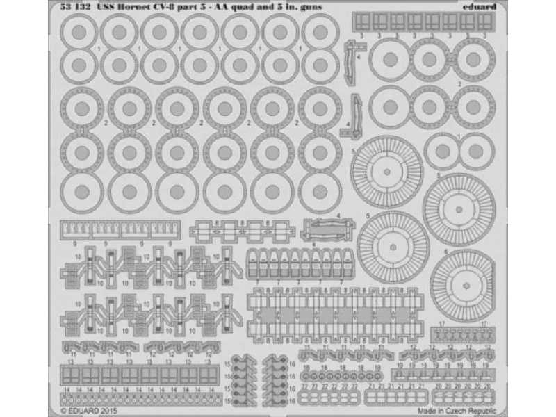 USS Hornet CV-8 part 5 - AA quad and 5 in guns 1/200 - Merit - image 1